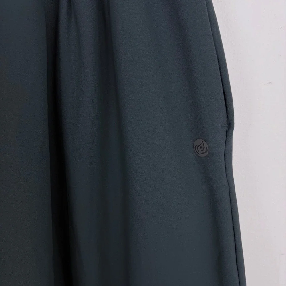Apana Pleated Wide Leg Cargo Pants Dark Teal Athleisure Gorpcore Size Large